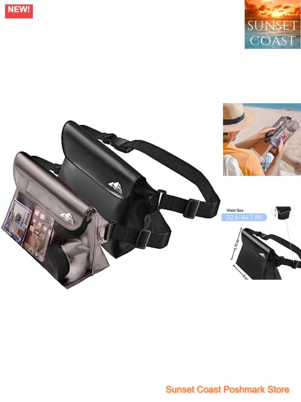 Waterproof Pouch Fanny Pack Dry Bag for Phone, IP68 Triple Seal, Adjustable